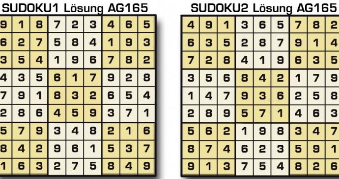 Sudoku 165 Lösungen
